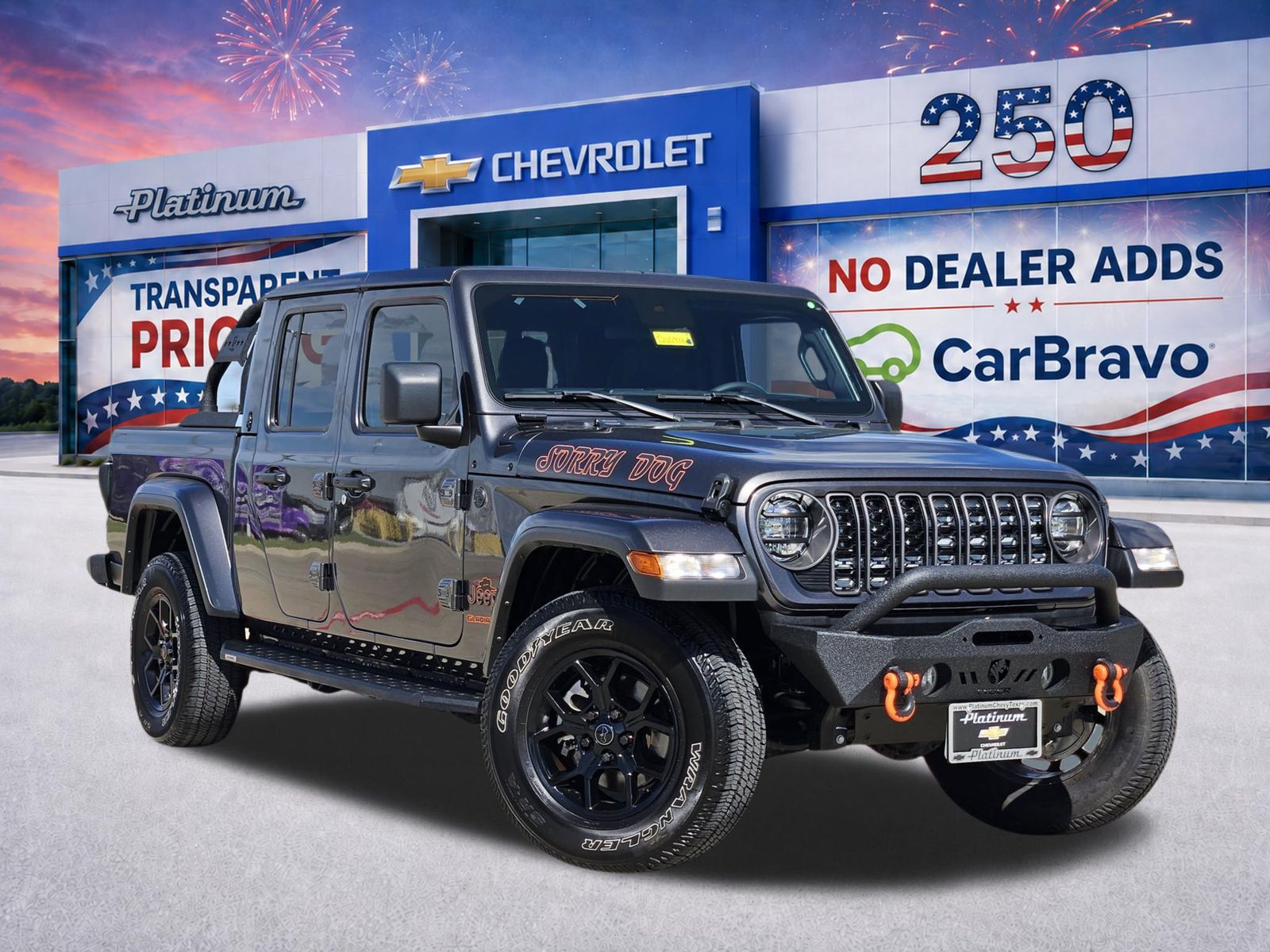 Gray (Granite Crystal Metallic Clearcoat) 2024 Jeep Gladiator Pickup Truck Four-Wheel Drive 8-Speed Automatic