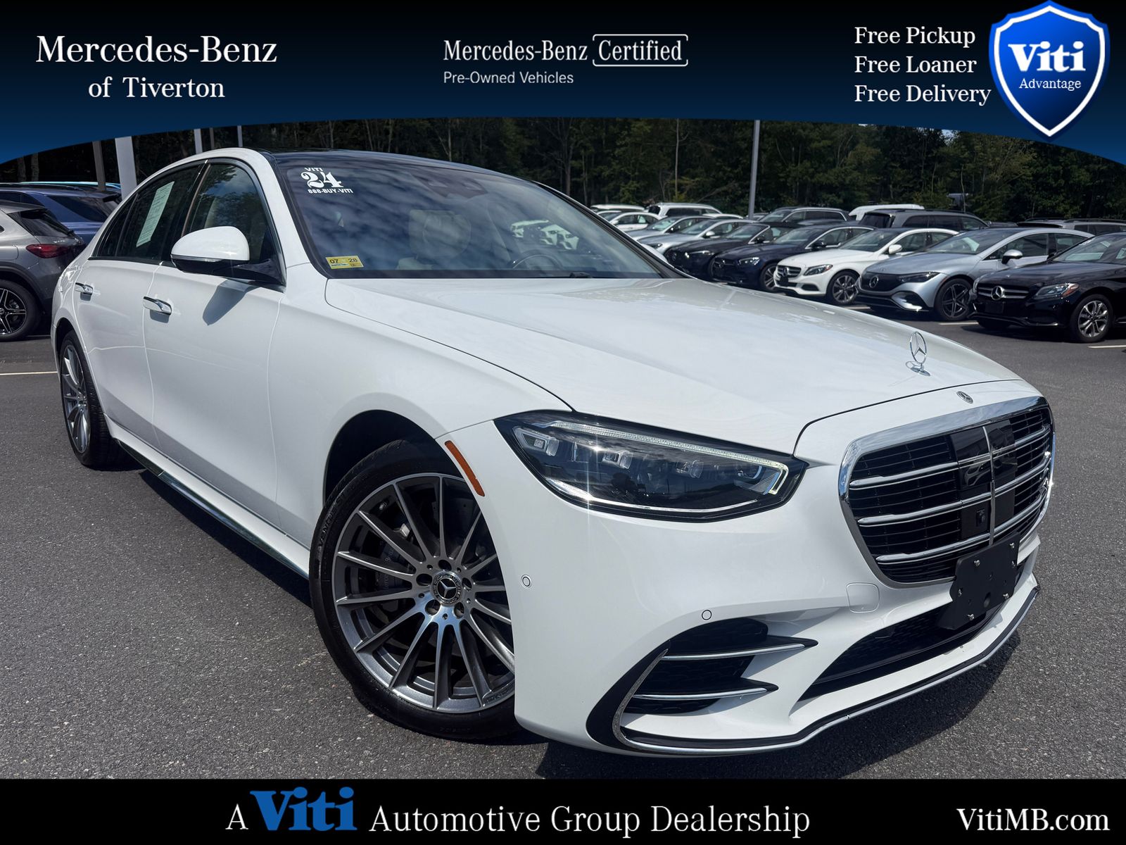 MANUFAKTUR Moonlight White Metallic 2024 Mercedes-Benz S-Class Sedan All-Wheel Drive 9-Speed Automatic
