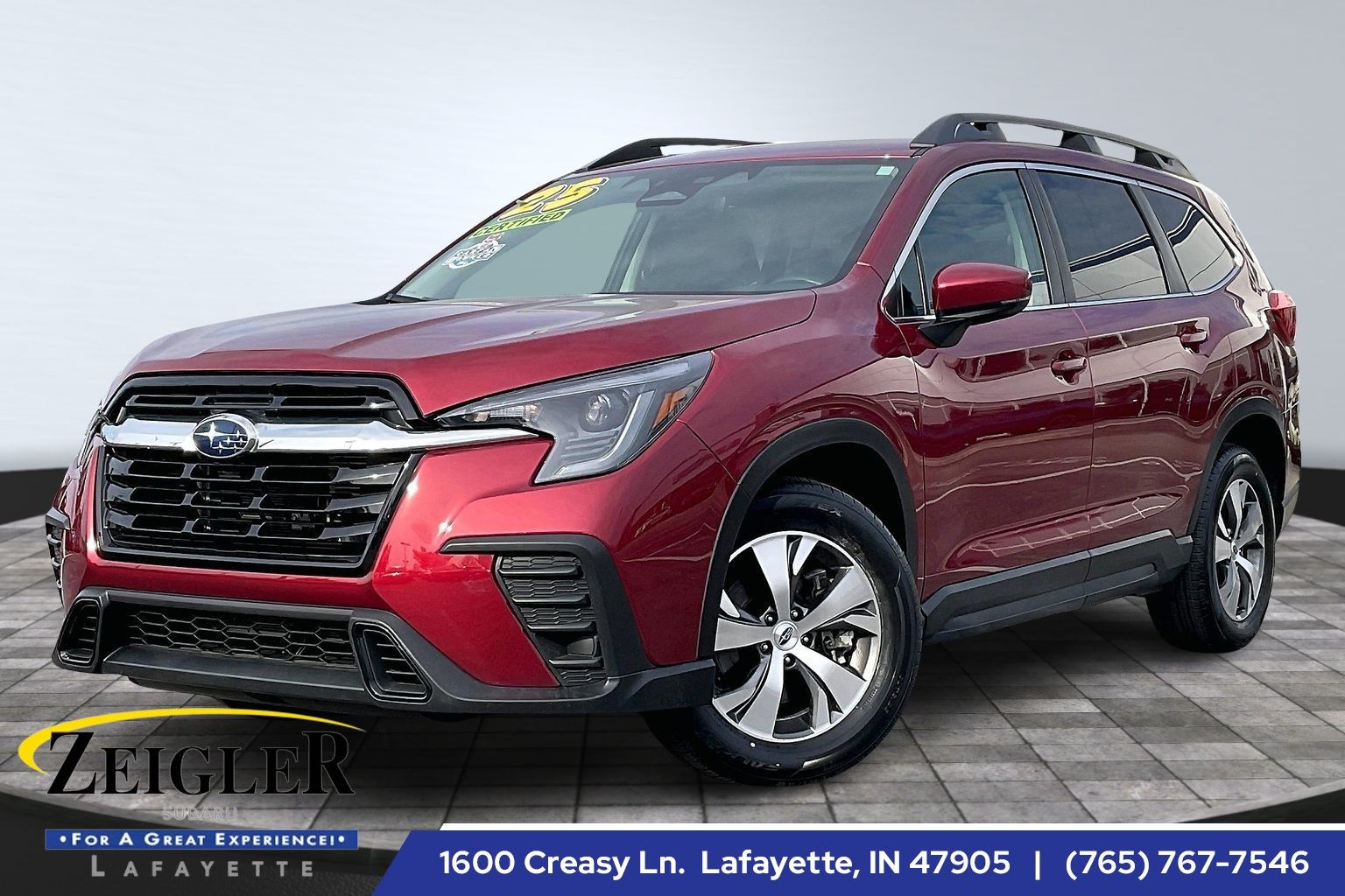 Crimson Red Pearl 2025 Subaru Ascent Premium 7-Passenger AWD SUV / Crossover All-Wheel Drive Continuously Variable Transmission