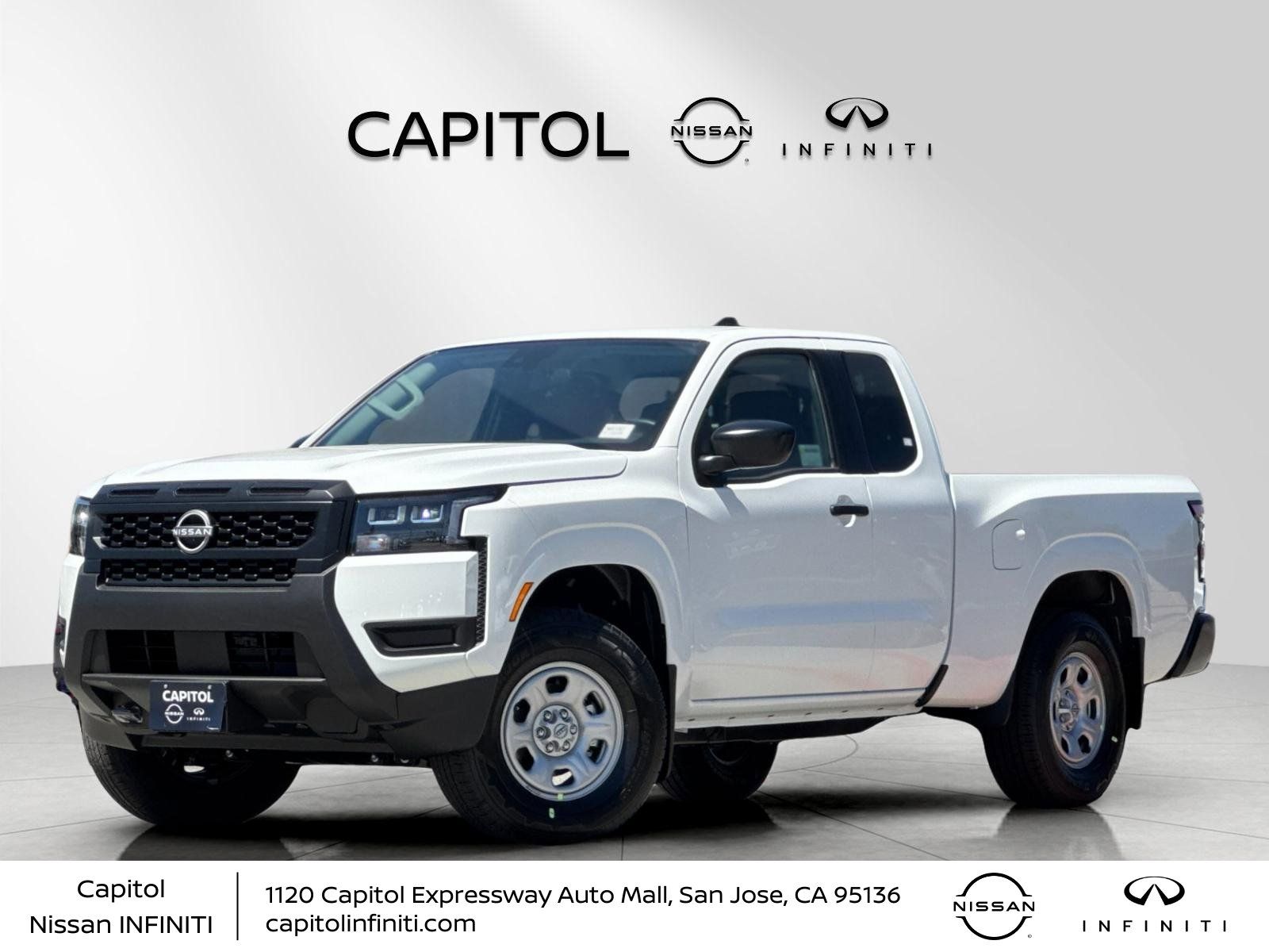 Glacier White 2026 Nissan Frontier S King Cab 4WD Pickup Truck Four-Wheel Drive 9-Speed Automatic Overdrive
