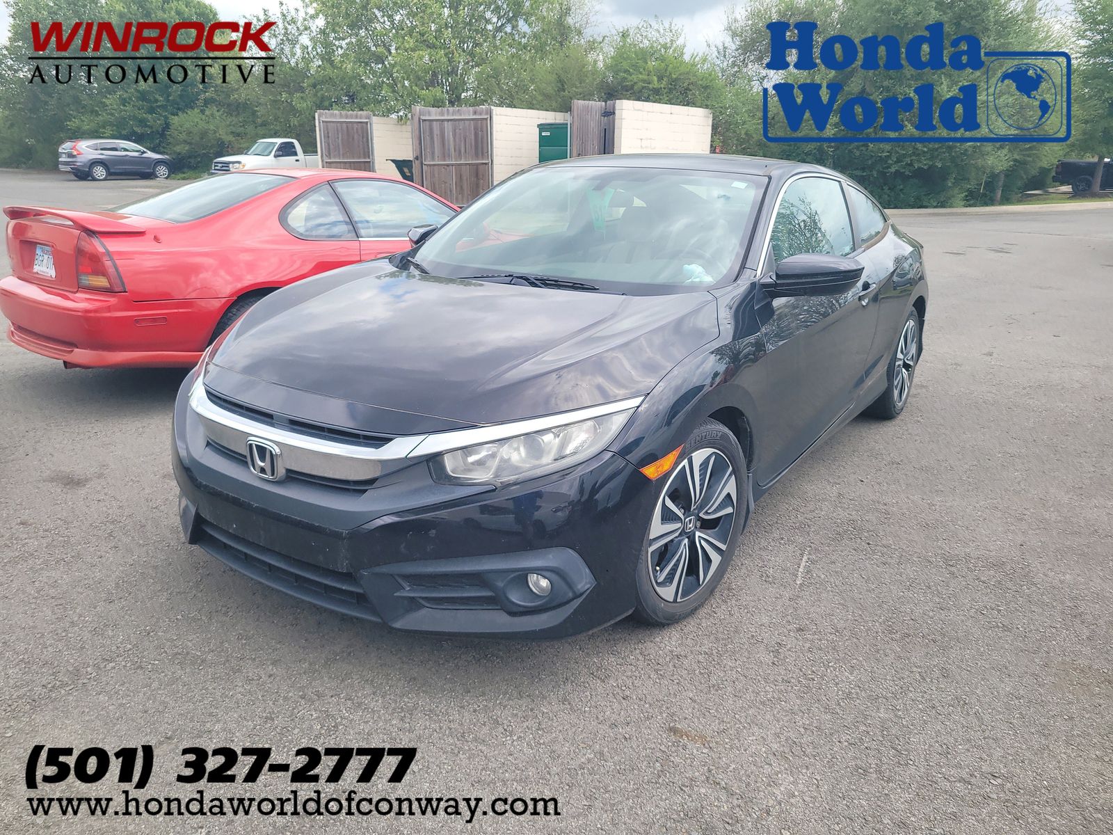 Black 2018 Honda Civic Coupe EX-T Coupe Front-Wheel Drive Continuously Variable Transmission