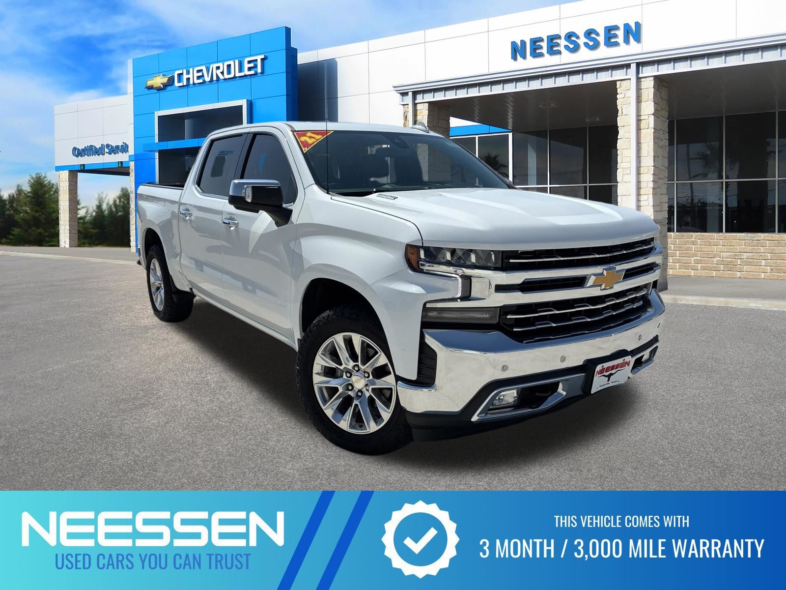 Summit White 2021 Chevrolet Silverado 1500 Pickup Truck Four-Wheel Drive Automatic