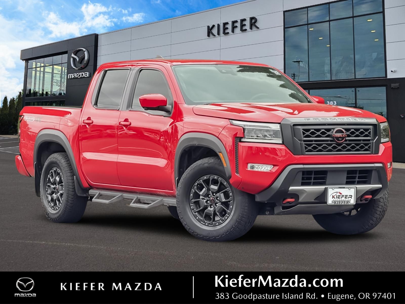 Red Alert 2023 Nissan Frontier PRO-4X Crew Cab 4WD Pickup Truck Four-Wheel Drive 9-Speed Automatic