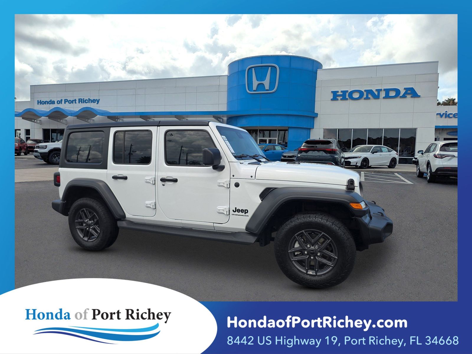 Bright White Clearcoat 2024 Jeep Wrangler Sport S 4-Door 4WD SUV / Crossover Four-Wheel Drive 8-Speed Automatic
