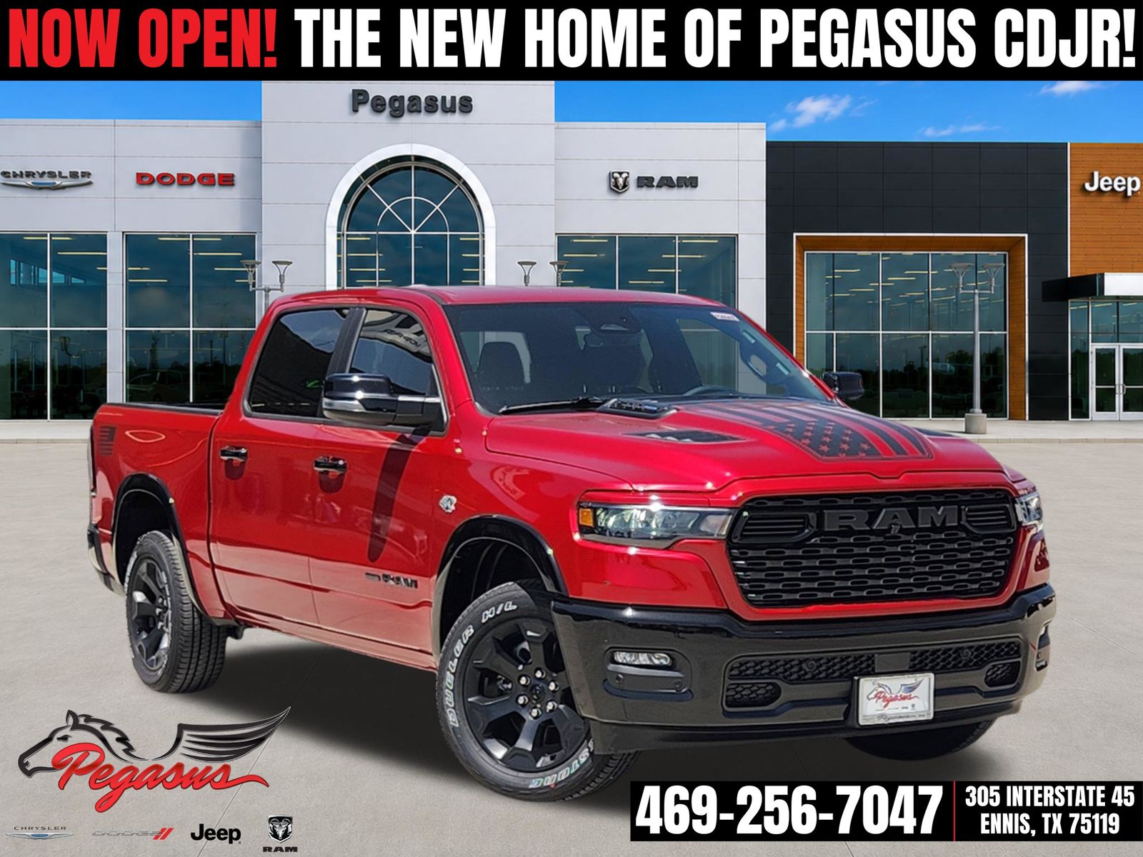 Molten Red Pearlcoat 2026 RAM 1500 Pickup Truck Four-Wheel Drive 8-Speed Automatic