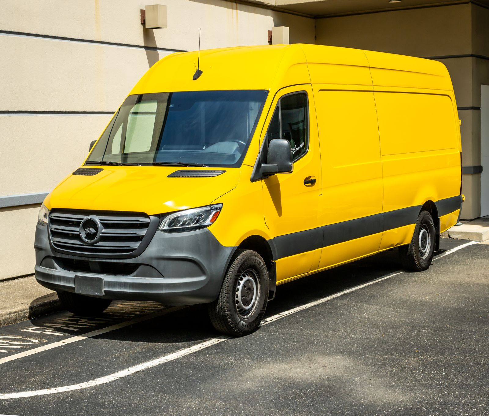 Yellow 2021 Mercedes-Benz Sprinter Cargo Van 4X2 9-Speed Automatic
