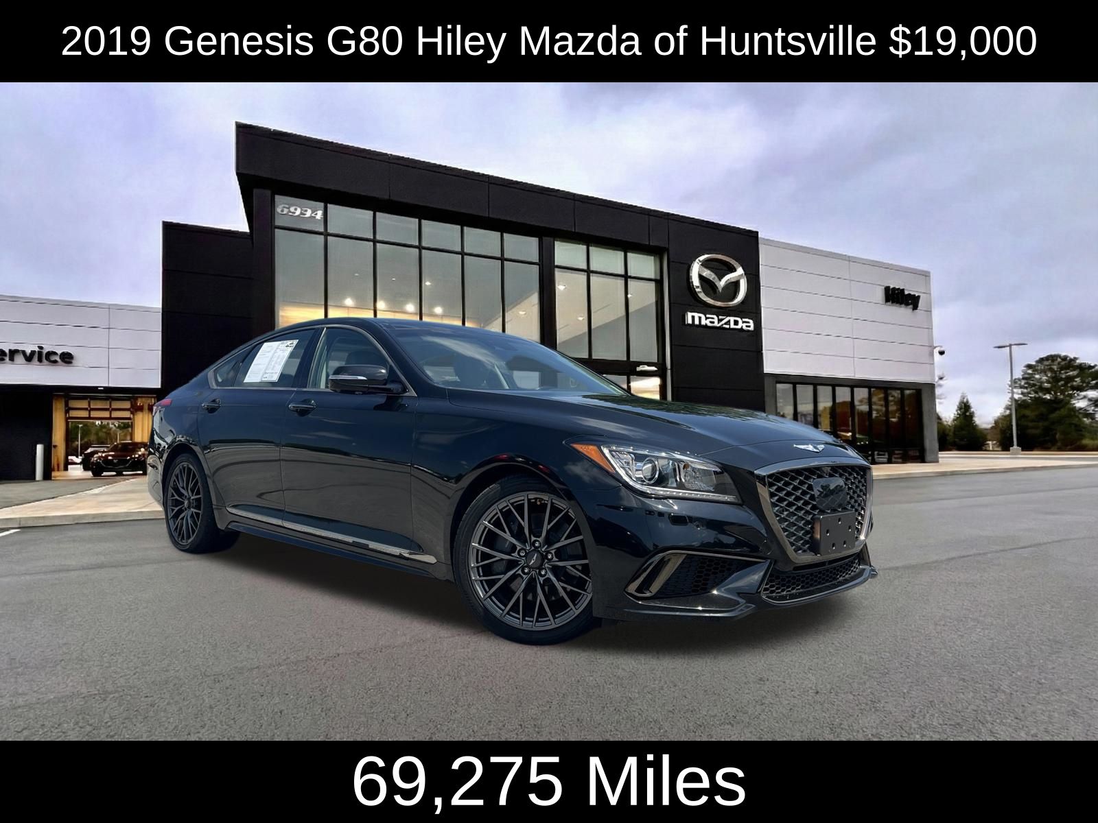 Black 2019 Genesis G80 Sedan Rear-Wheel Drive 8-Speed Automatic
