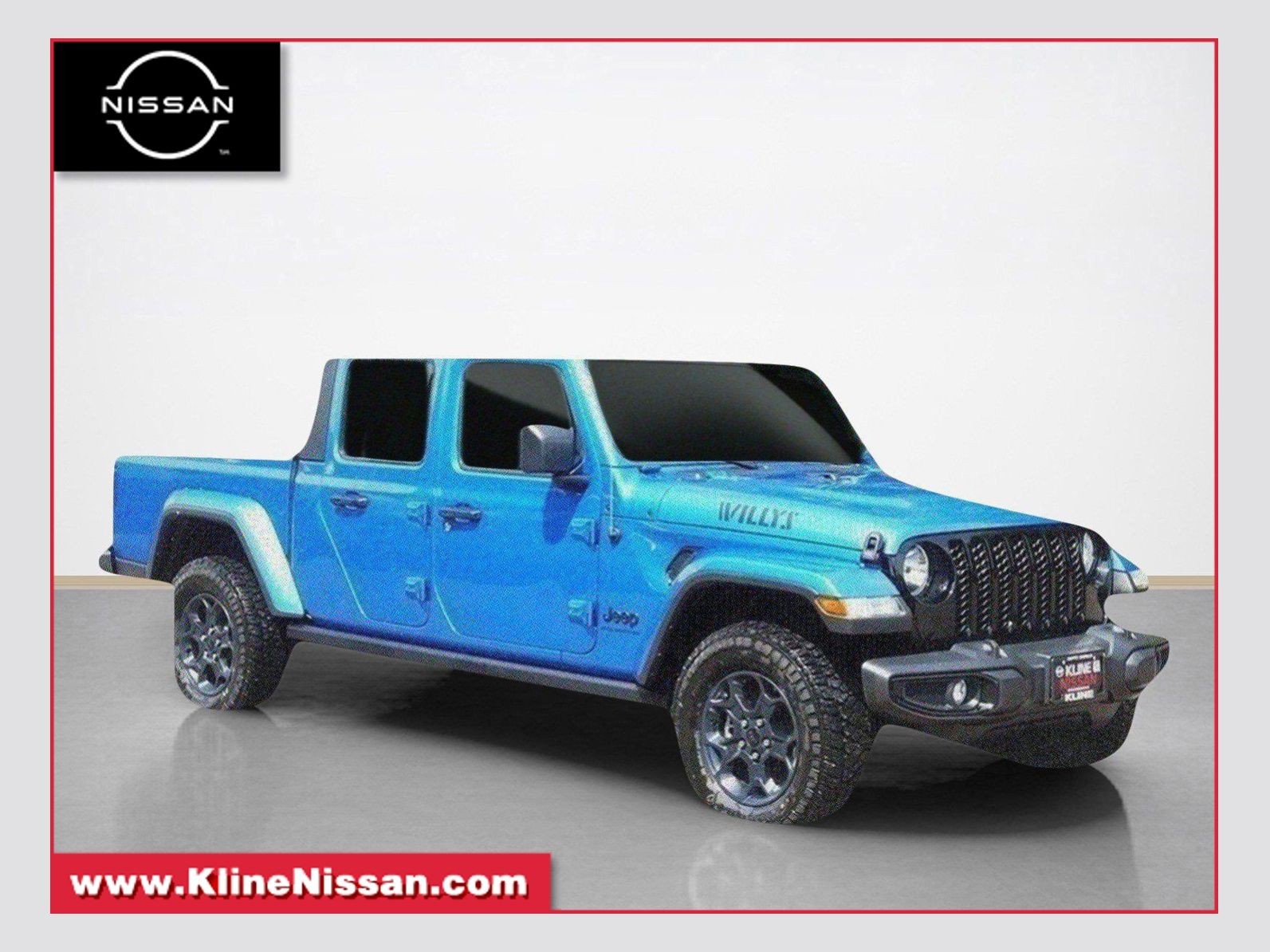 Hydro Blue Pearlcoat 2023 Jeep Gladiator Willys Crew Cab 4WD Pickup Truck Four-Wheel Drive 8-Speed Automatic