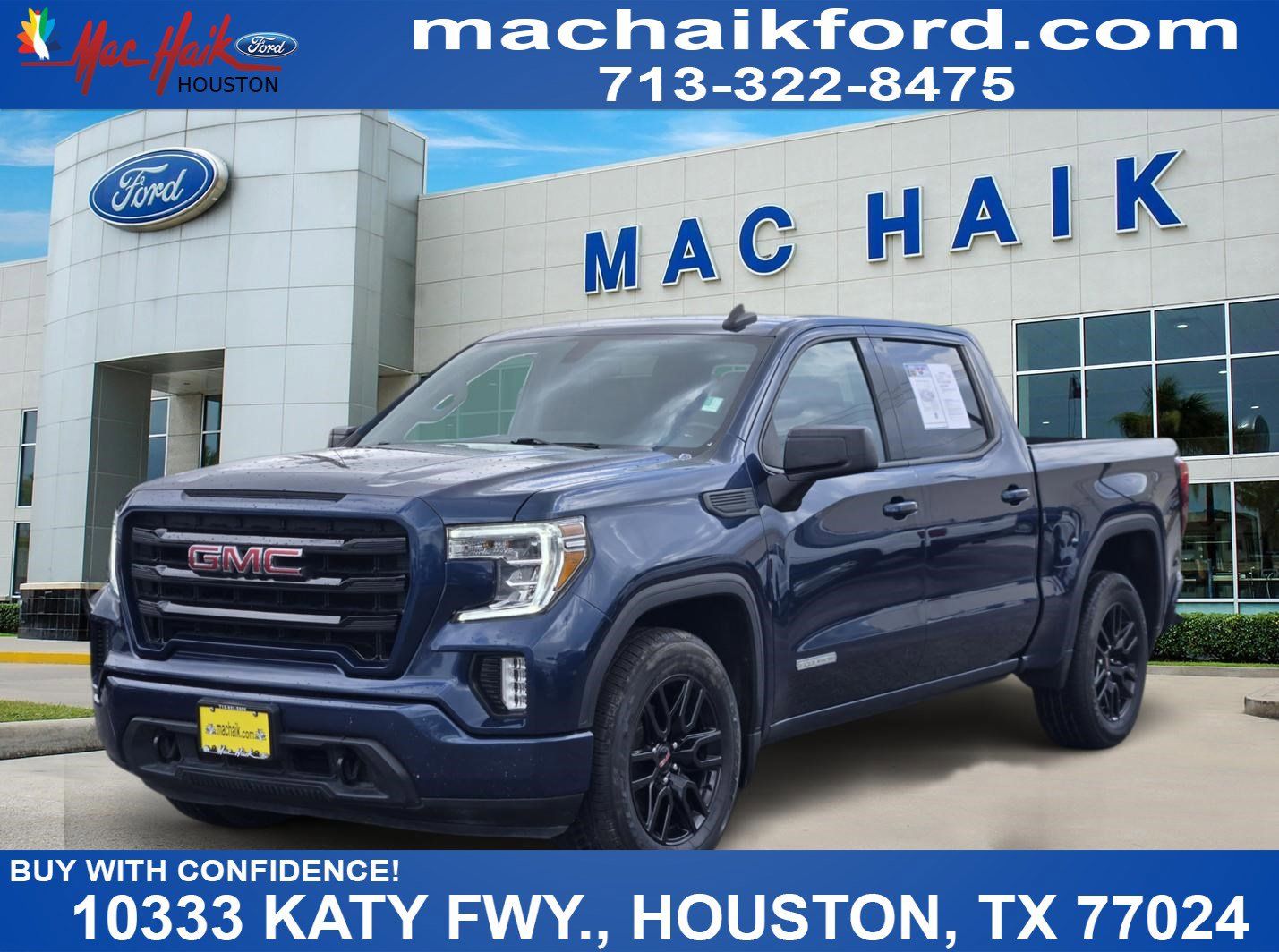 Pacific Blue Metallic 2022 GMC Sierra 1500 Limited Elevation Crew Cab RWD Pickup Truck 4X2 8-Speed Automatic