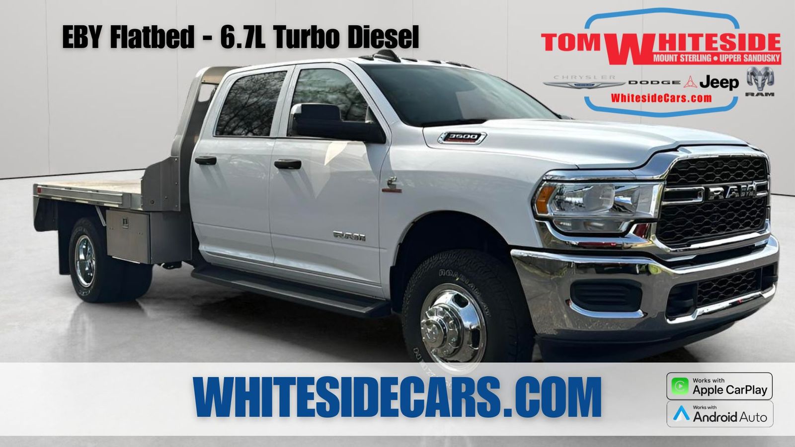 Bright White Clearcoat 2022 RAM 3500 Chassis Tradesman Crew Cab DRW 4WD Pickup Truck Four-Wheel Drive 6-Speed Automatic