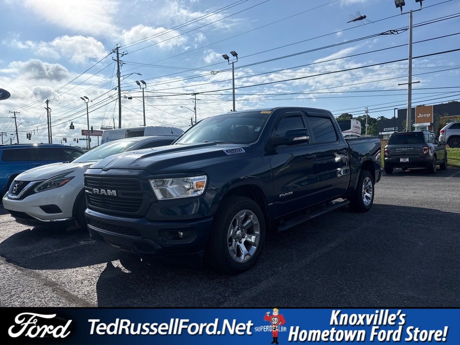 Patriot Blue Pearlcoat 2019 RAM 1500 Pickup Truck Four-Wheel Drive 8-Speed Automatic
