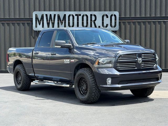 Gray (Maximum Steel Metallic Clearcoat) 2016 RAM 1500 Sport Crew Cab 4WD Pickup Truck Four-Wheel Drive 8-Speed Automatic