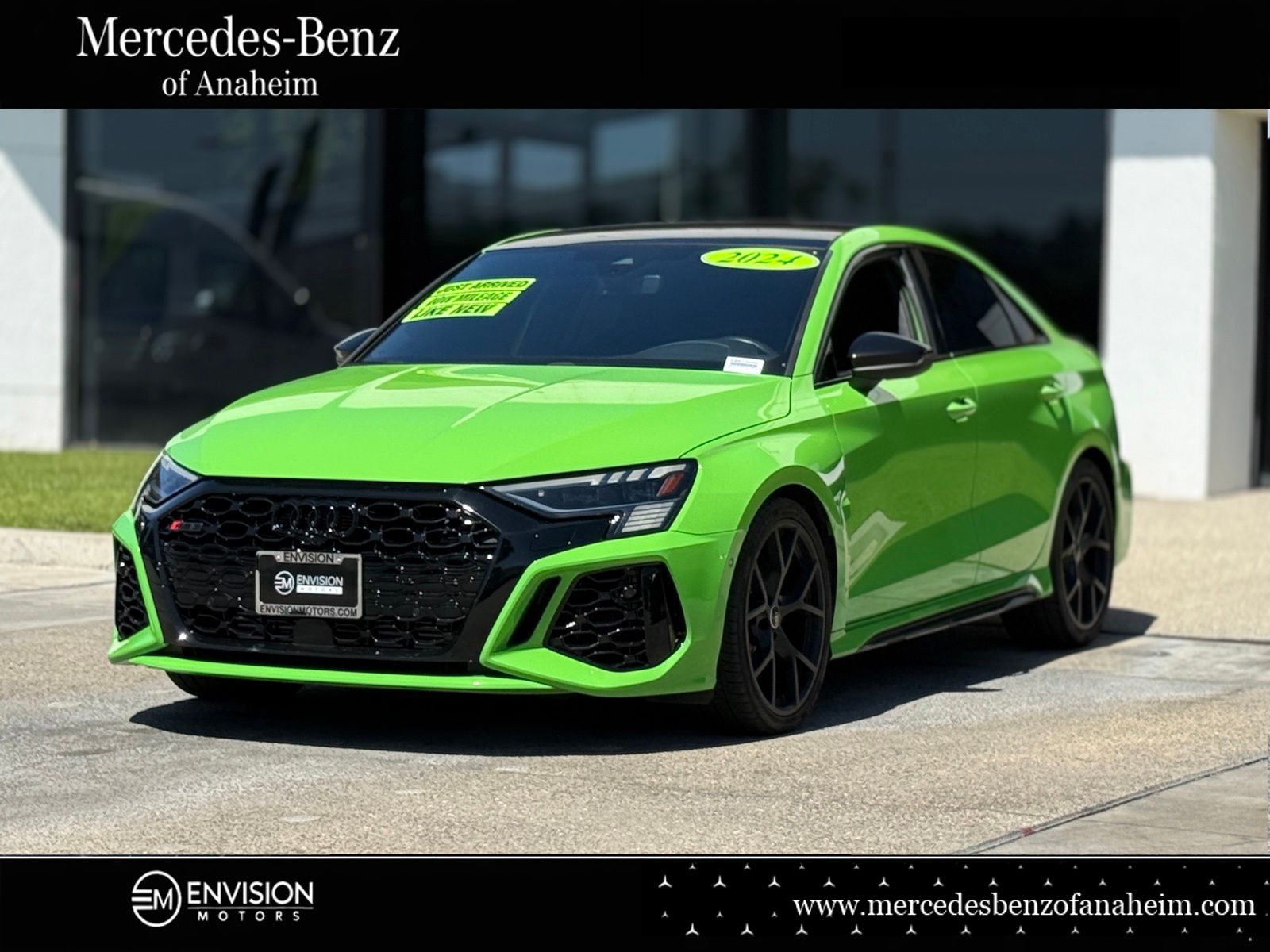 Green 2024 Audi RS 3 2.5T quattro Sedan All-Wheel Drive 7-Speed Automatic