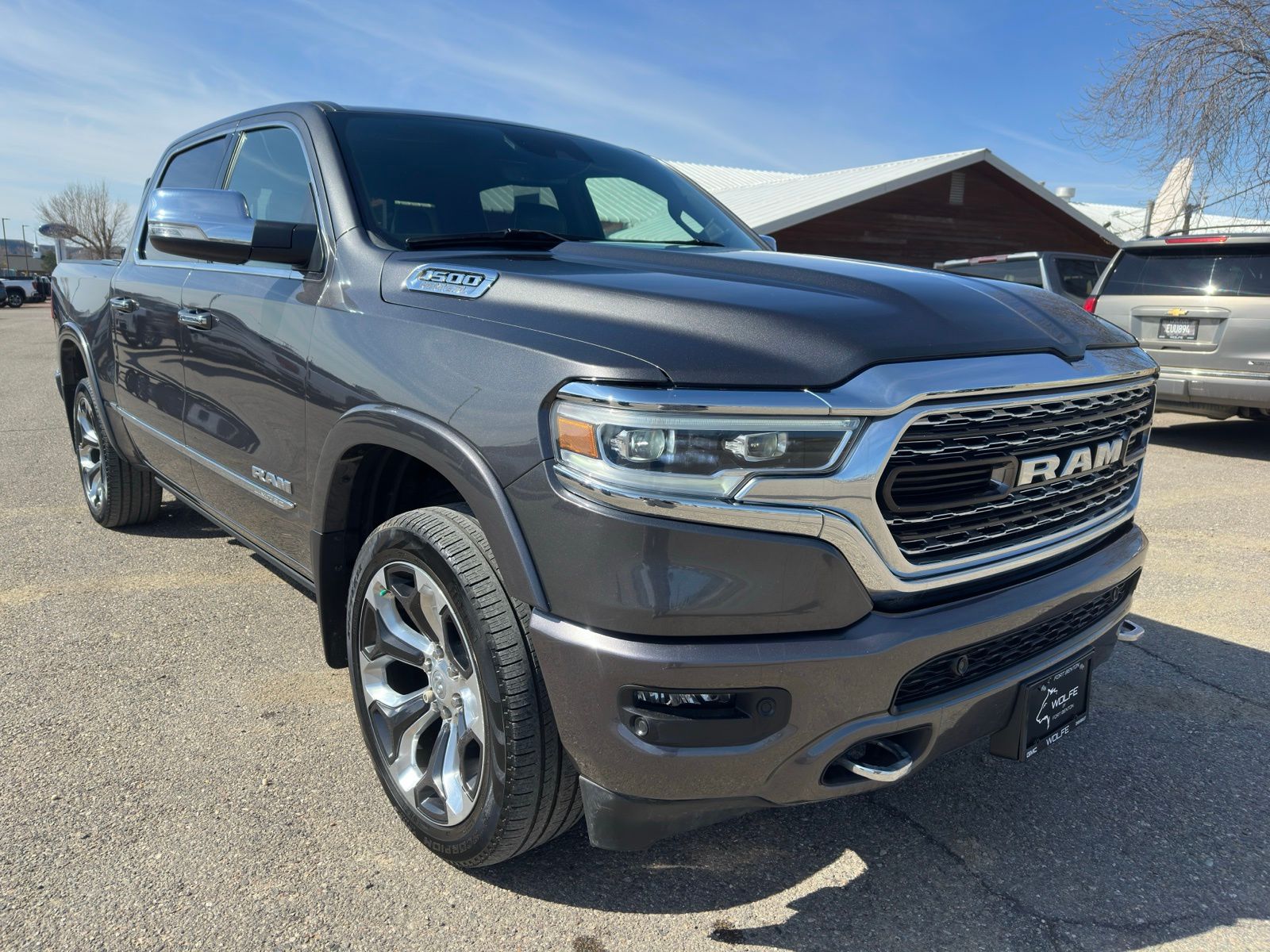 Gray (Granite Crystal Metallic Clearcoat) 2022 RAM 1500 Limited Crew Cab 4WD Pickup Truck Four-Wheel Drive 8-Speed Automatic