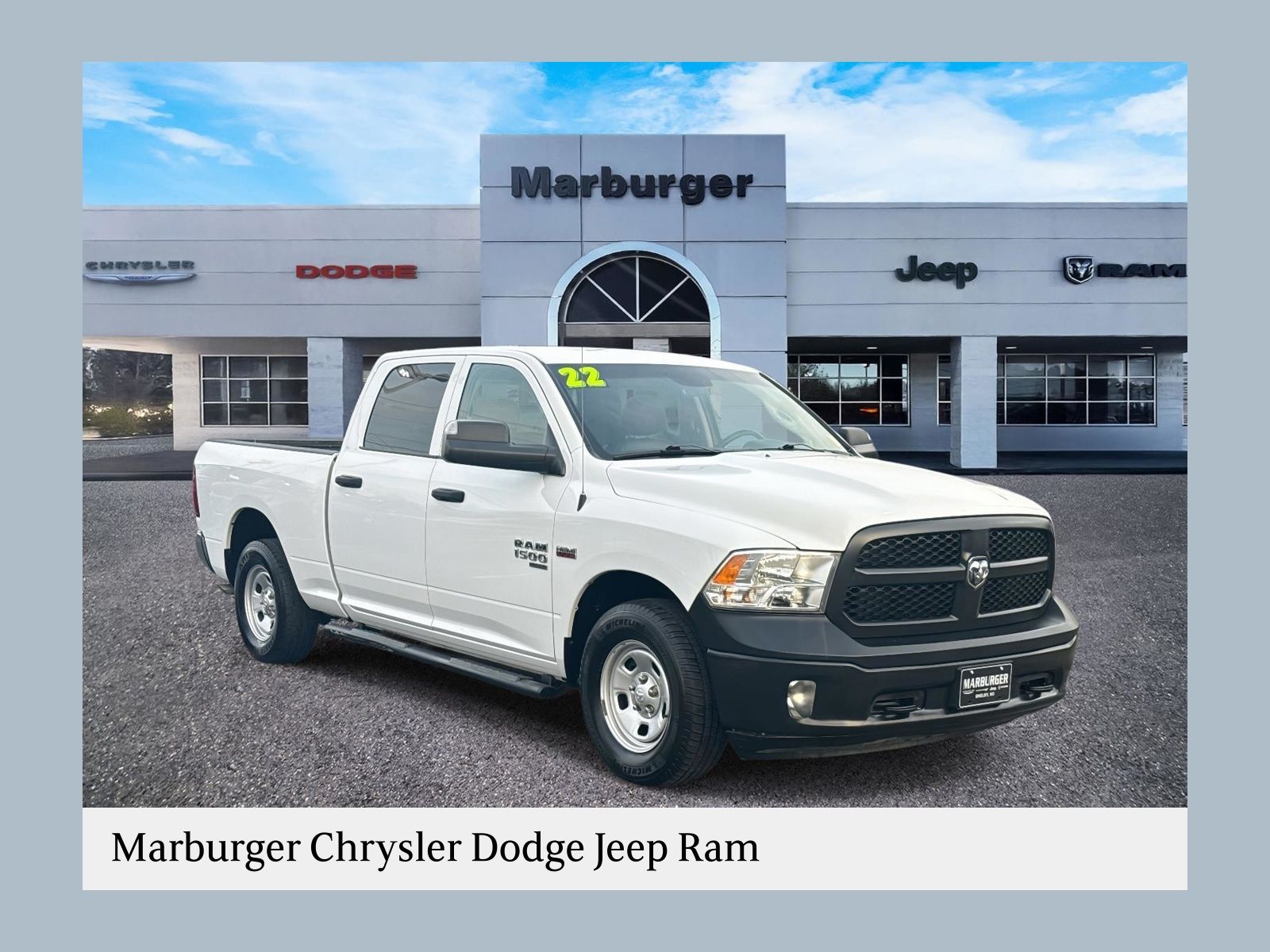 Bright White Clearcoat 2022 RAM 1500 Classic Tradesman Crew Cab RWD Pickup Truck 4X2 8-Speed Automatic