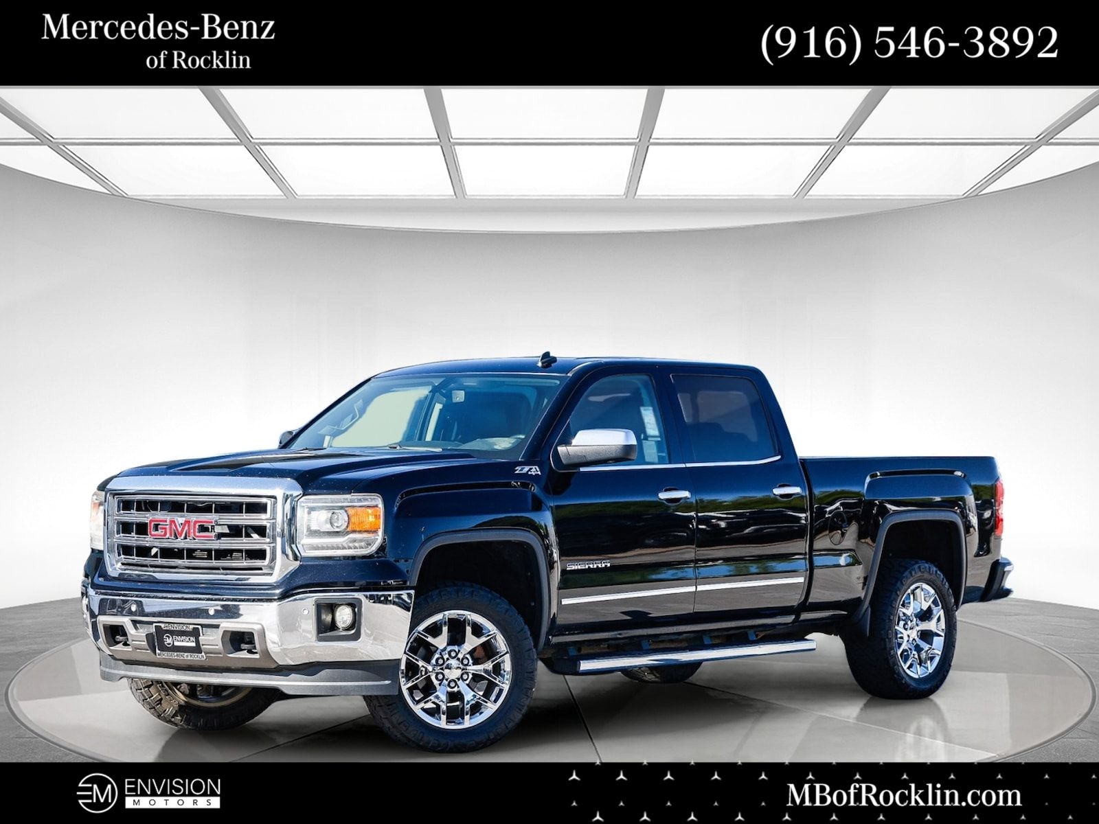 Onyx Black 2014 GMC Sierra 1500 SLT Crew Cab 4WD Pickup Truck Four-Wheel Drive 6-Speed Automatic Overdrive
