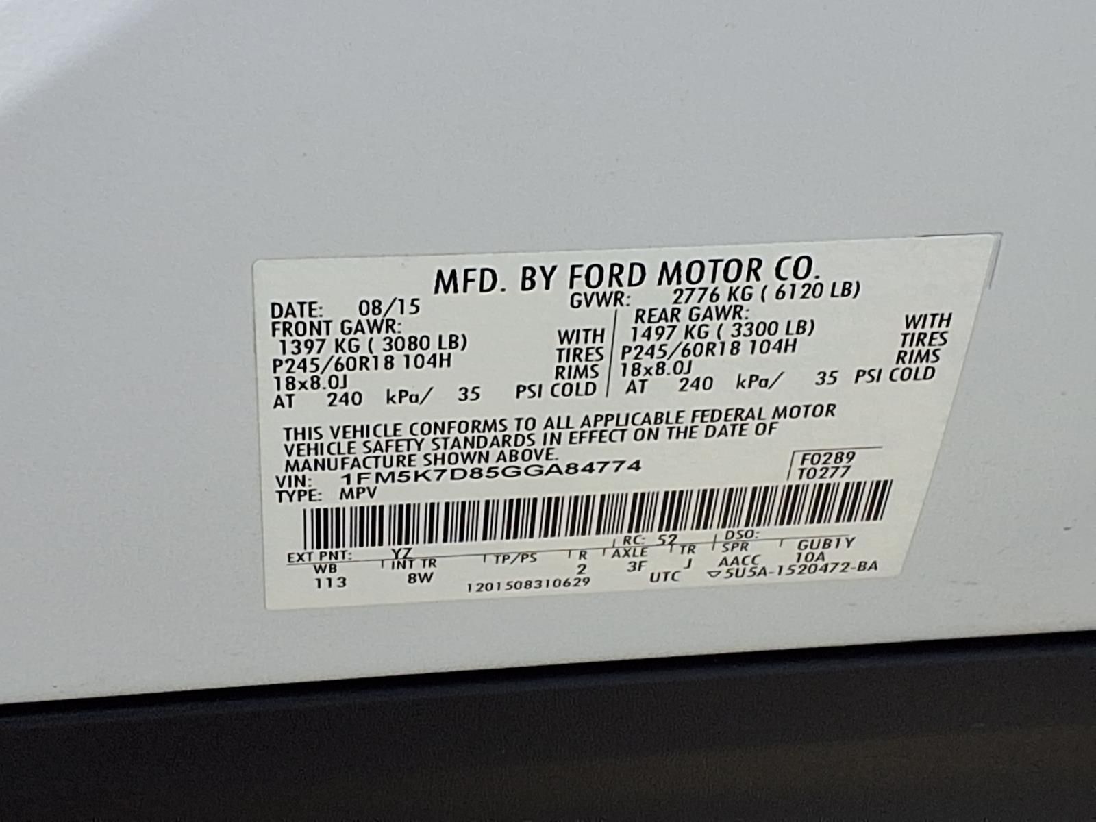 2016 Ford Explorer XLT White at Autostrade