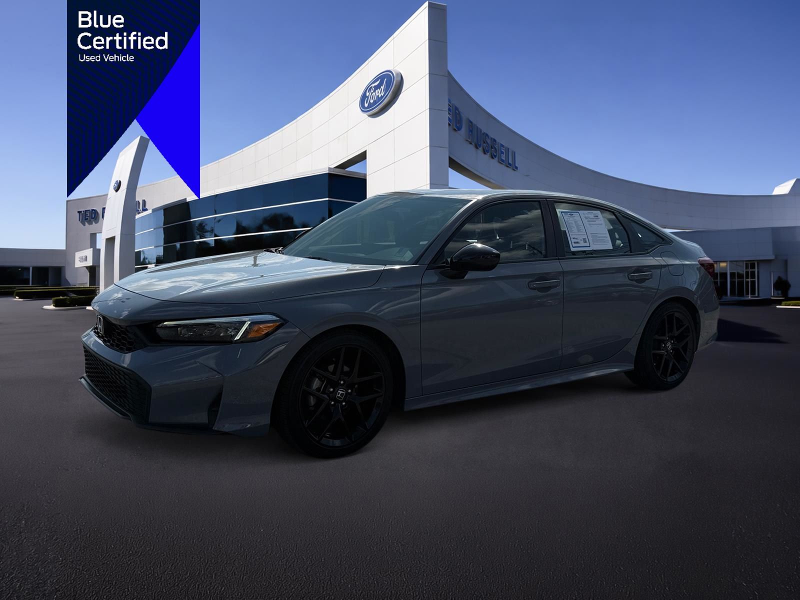 Blue 2025 Honda Civic Sedan Front-Wheel Drive Continuously Variable Transmission