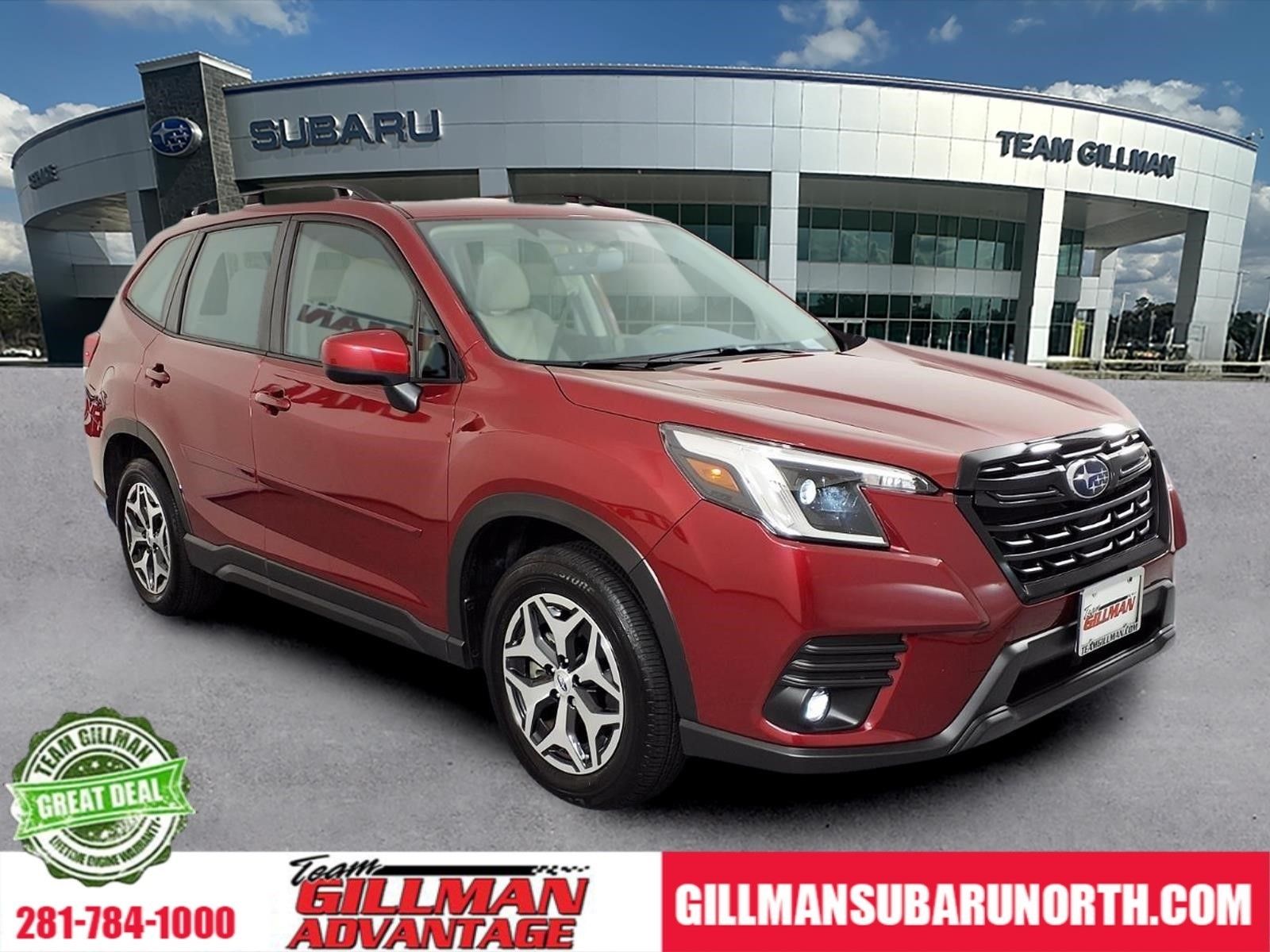 Crimson Red Pearl 2024 Subaru Forester Premium Crossover AWD SUV / Crossover All-Wheel Drive Continuously Variable Transmission