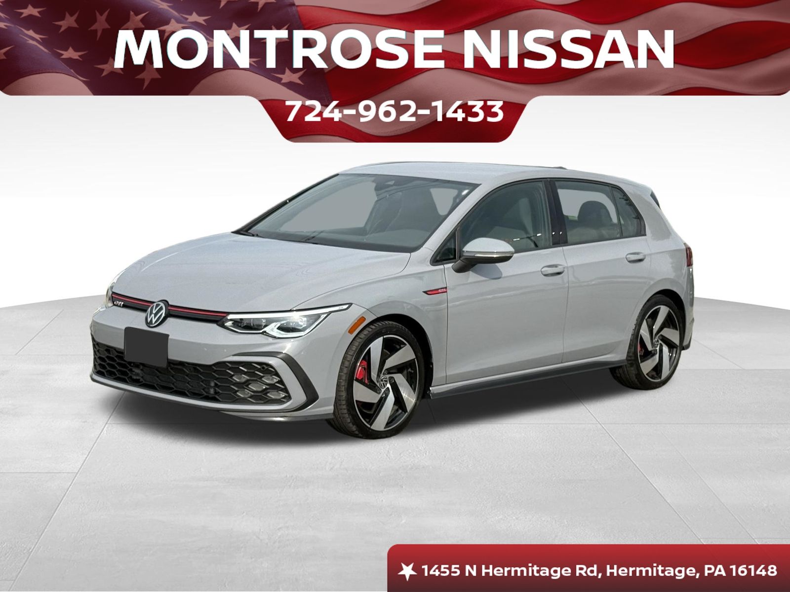 Graphite Gray/Black Roof 2024 Volkswagen Golf GTI Hatchback Front-Wheel Drive 7-Speed Dual Clutch