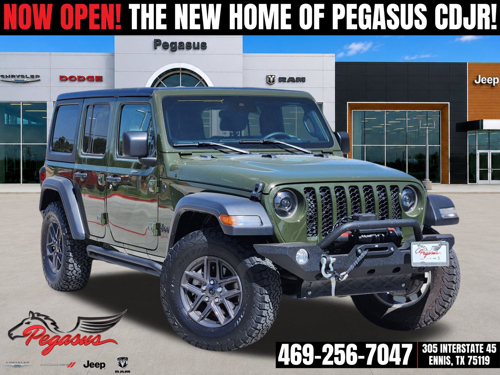 Sarge Green Clearcoat 2024 Jeep Wrangler SUV / Crossover Four-Wheel Drive 8-Speed Automatic