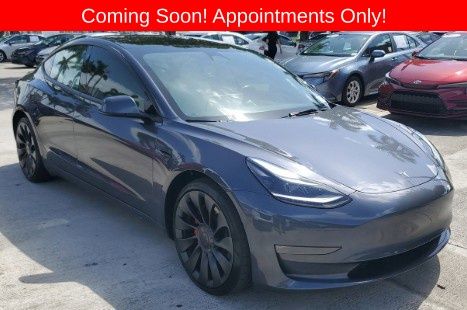 Gray 2023 Tesla Model 3 Sedan All-Wheel Drive 1-Speed Automatic