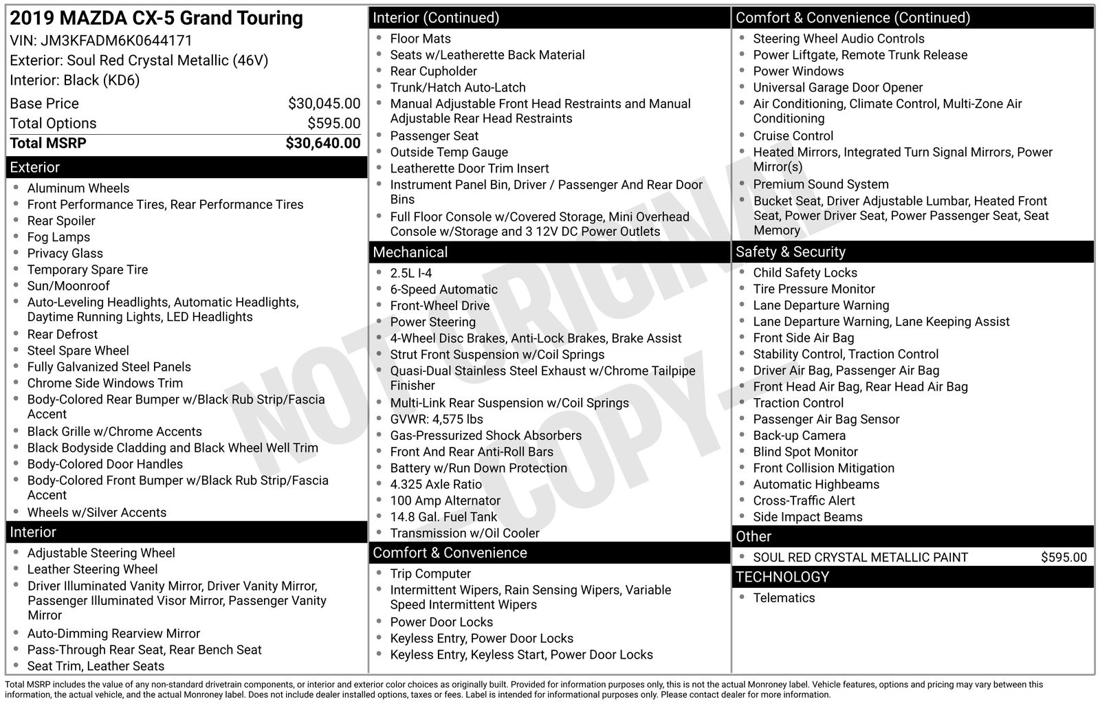 Used Car 2019 Mazda Cx-5  Grand Touring For Sale Under $20,000 In Austin, Texas