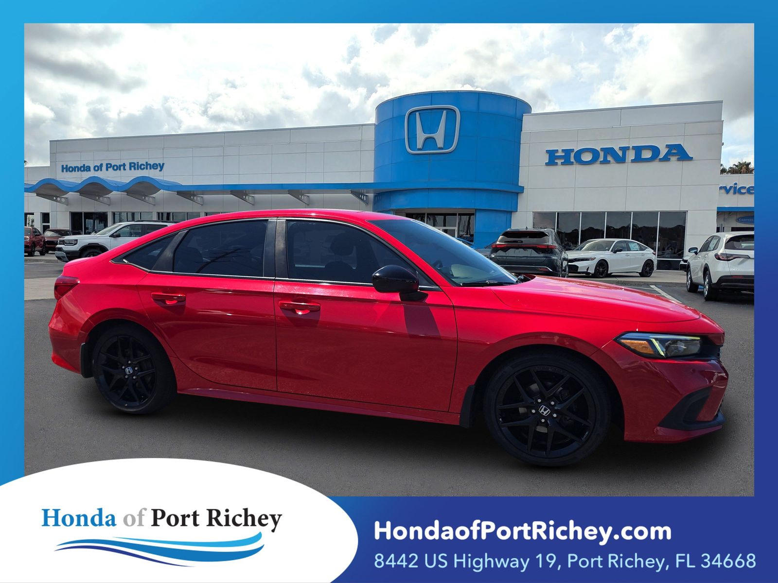 Rallye Red 2022 Honda Civic Sedan Front-Wheel Drive Continuously Variable Transmission