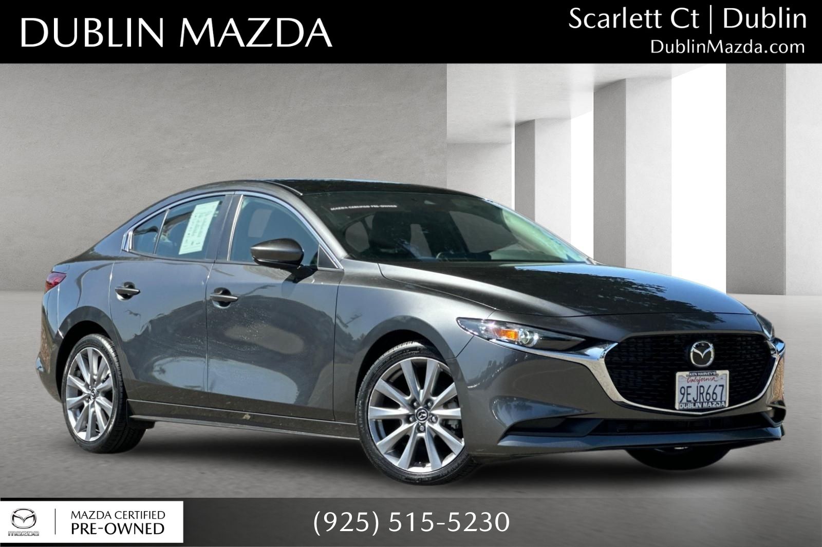 Machine Gray Metallic 2023 Mazda MAZDA3 Sedan Front-Wheel Drive 6-Speed Automatic