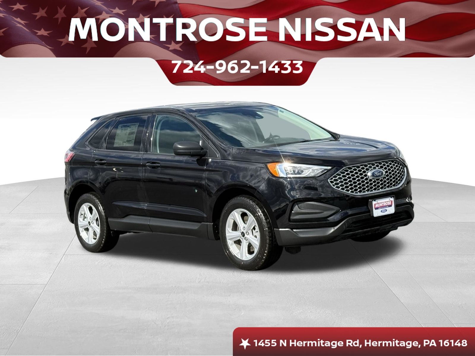 Black Metallic 2024 Ford Edge SE AWD SUV / Crossover All-Wheel Drive 8-Speed Automatic