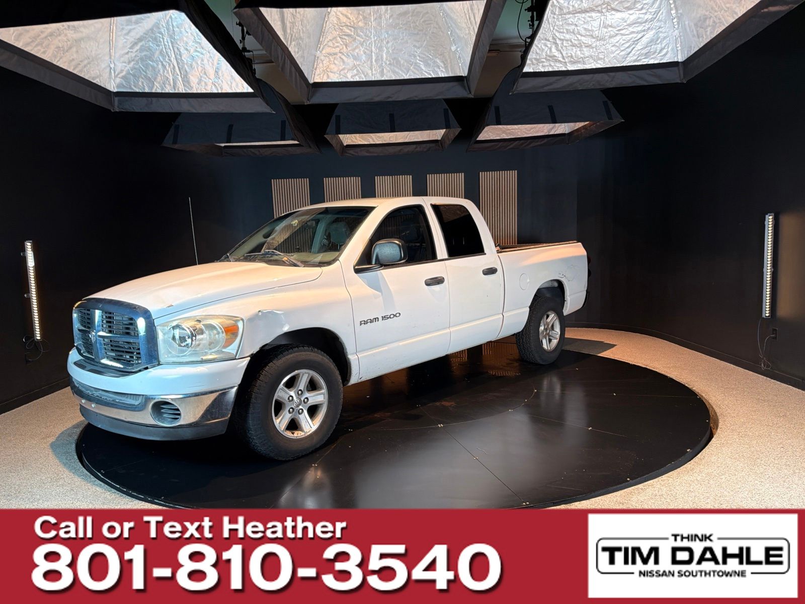 Bright White 2007 Dodge RAM 1500 Pickup Truck Rear-Wheel Drive 5-Speed Automatic