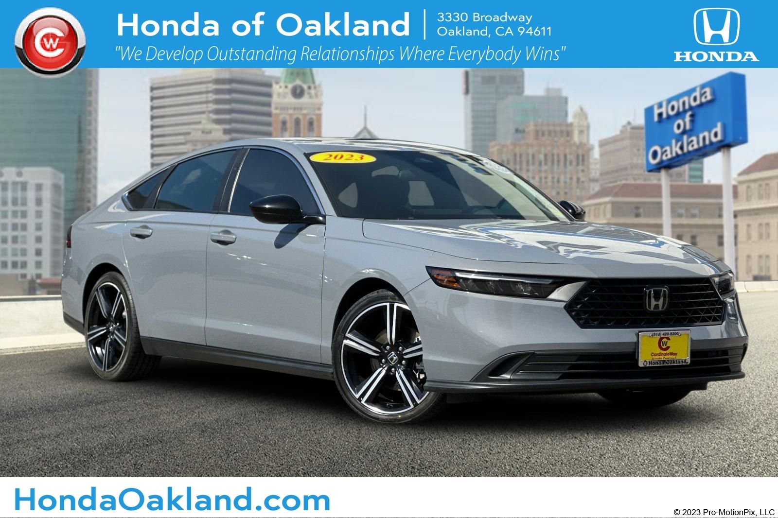 Urban Gray Pearl 2023 Honda Accord Hybrid Sport FWD Sedan Front-Wheel Drive Continuously Variable Transmission