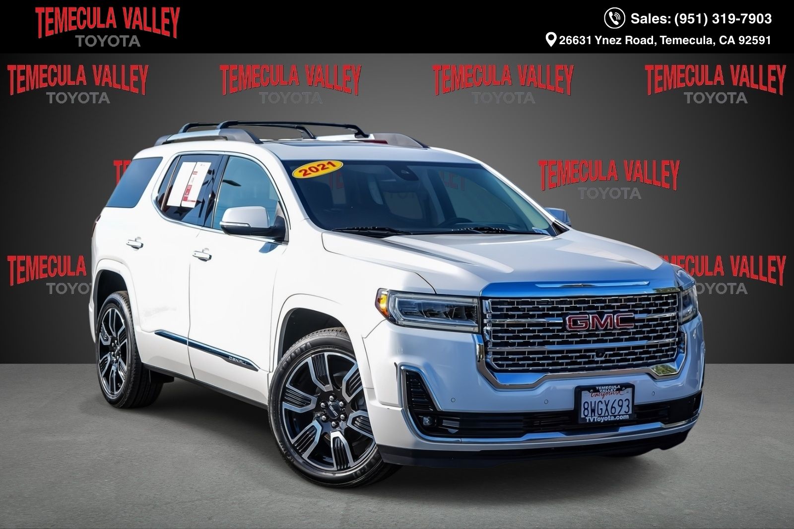 White Frost Tricoat 2021 GMC Acadia Denali FWD SUV / Crossover Front-Wheel Drive 9-Speed Automatic
