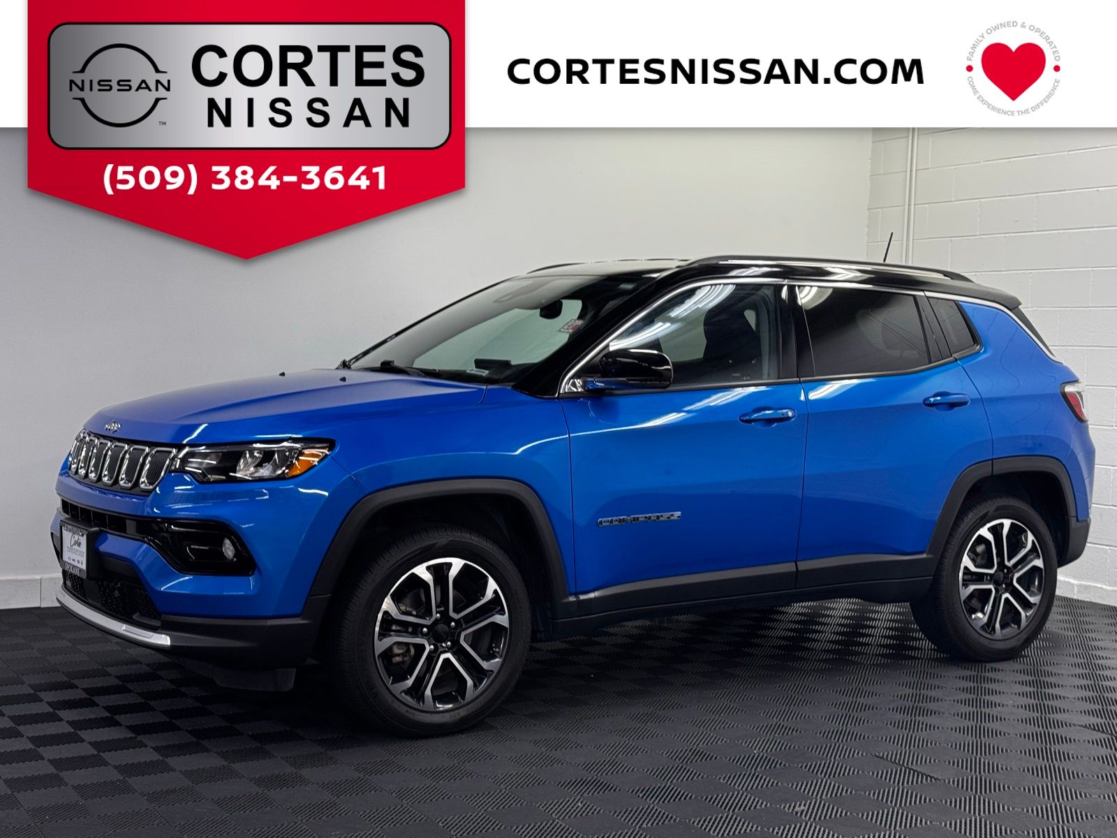 Laser Blue Pearlcoat 2022 Jeep Compass Limited 4WD SUV / Crossover Four-Wheel Drive 9-Speed Automatic