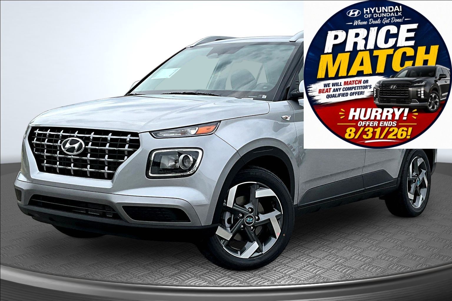 Shimmering Silver 2026 Hyundai Venue SUV / Crossover Front-Wheel Drive Continuously Variable Transmission