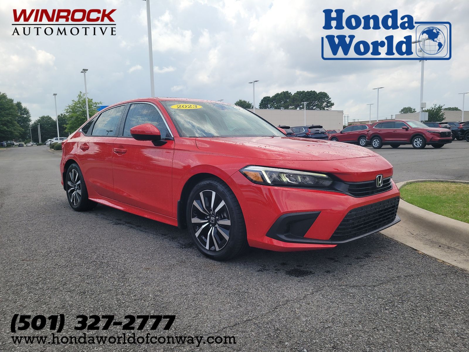 Rallye Red 2023 Honda Civic Sedan Front-Wheel Drive Continuously Variable Transmission