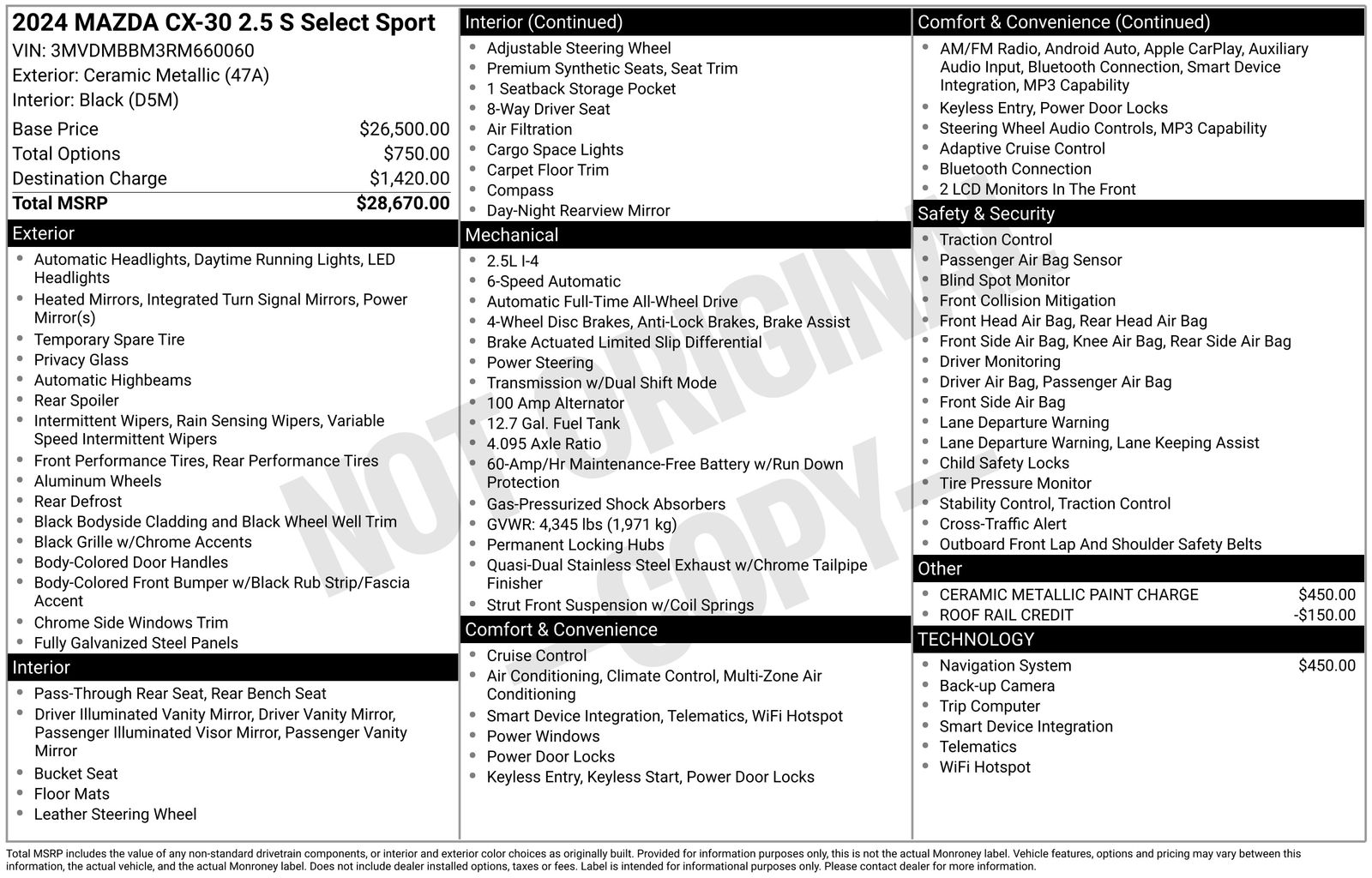 Used Car 2024 Mazda Cx-30  2.5 S Select Sport For Sale Under $25,000 In Austin, Texas