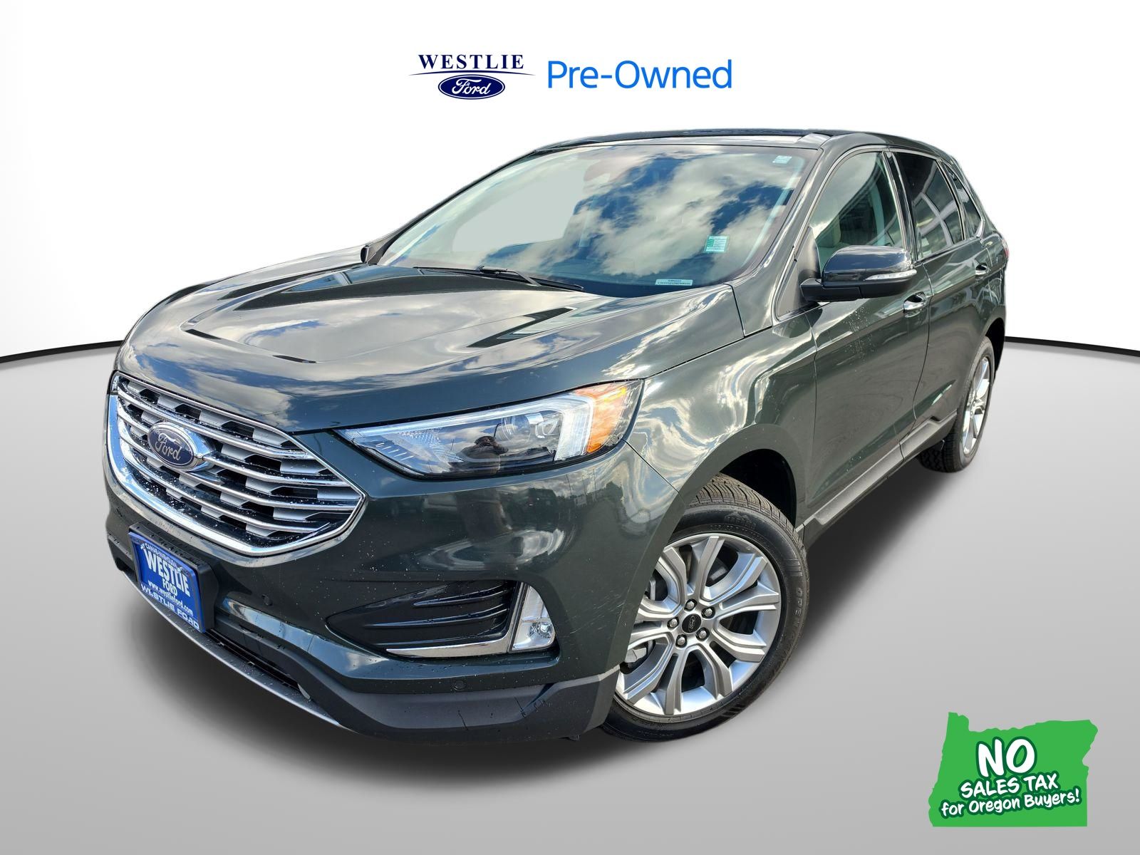 Forged Green Metallic 2023 Ford Edge Titanium AWD SUV / Crossover All-Wheel Drive 8-Speed Automatic