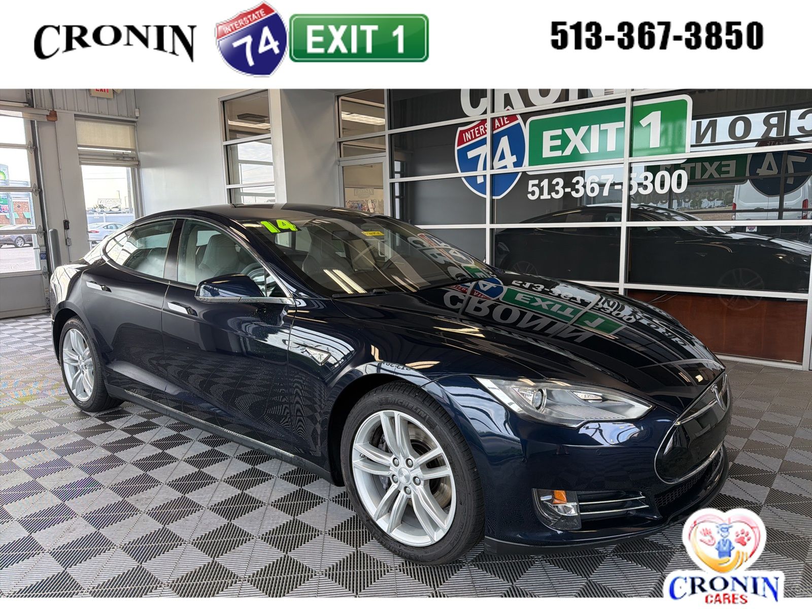 Blue Metallic 2014 Tesla Model S 85 RWD Sedan Rear-Wheel Drive 1-Speed Automatic