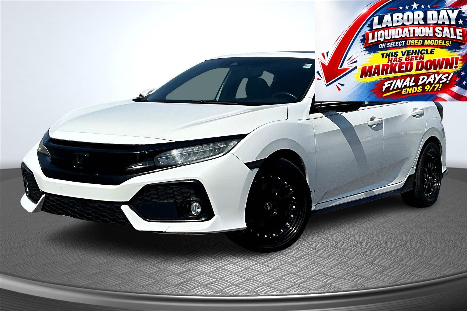 White 2017 Honda Civic Hatchback Hatchback Front-Wheel Drive Continuously Variable Transmission