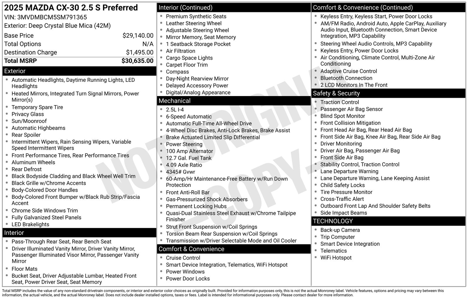 Used Car 2025 Mazda Cx-30  Wagon 4 Dr. 2.5 S Preferred Package All Wheel Drive For Sale Under $30,000 In Austin, Texas