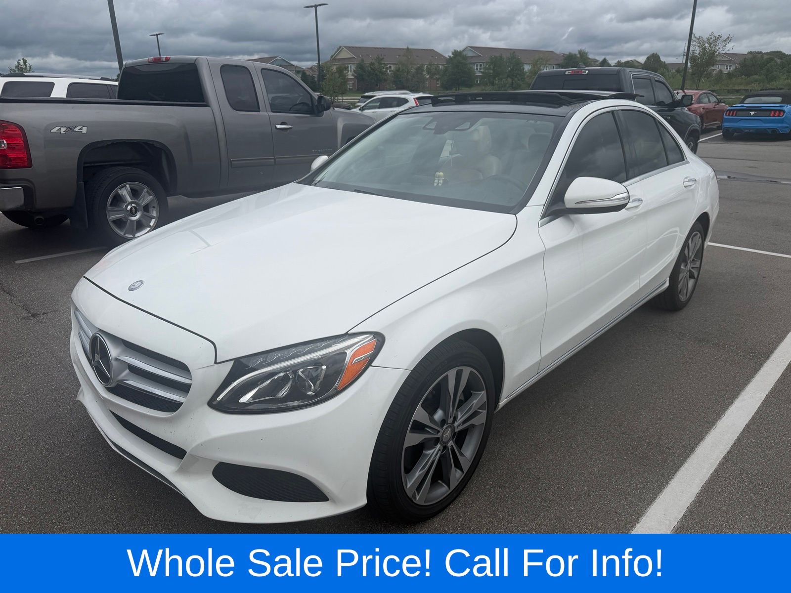 Polar White 2015 Mercedes-Benz C-Class Sedan All-Wheel Drive 7-Speed Automatic