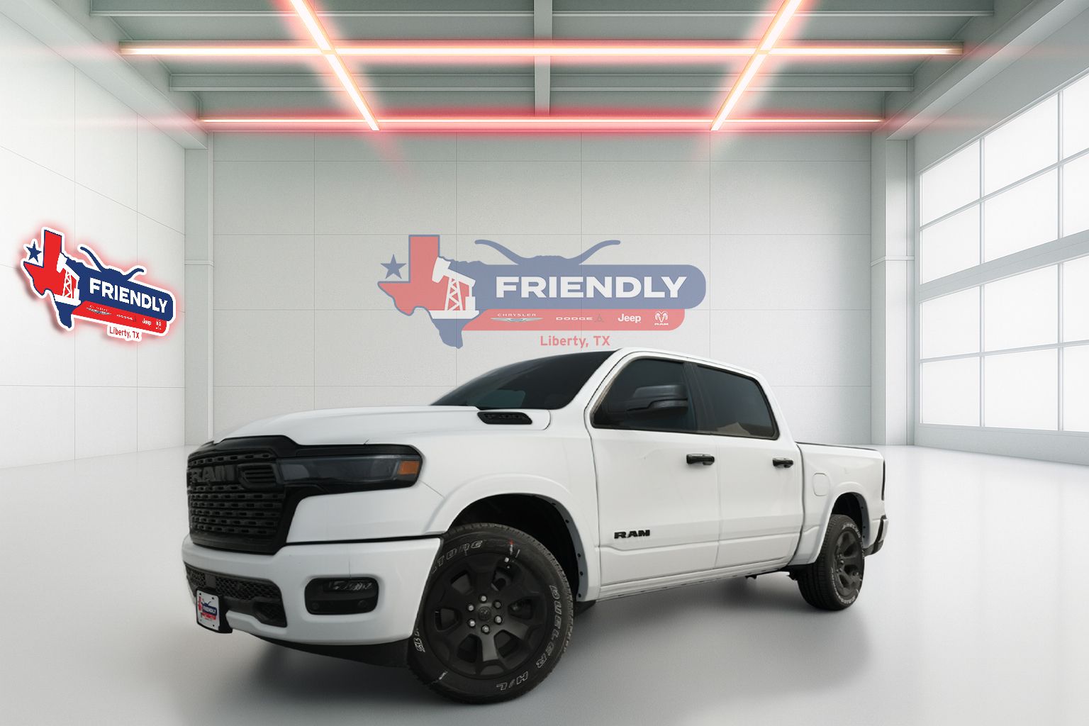 Bright White Clearcoat 2026 RAM 1500 Pickup Truck Four-Wheel Drive 8-Speed Automatic