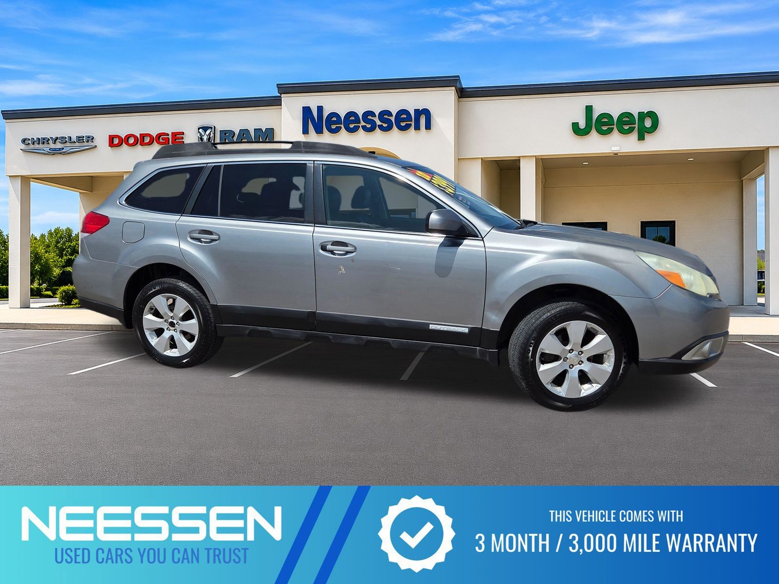Gray (Steel Silver Metallic) 2010 Subaru Outback Wagon All-Wheel Drive Continuously Variable Transmission
