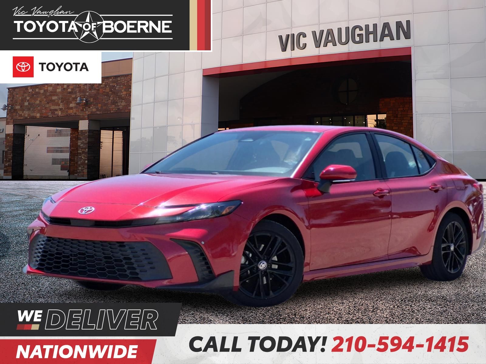 Red 2025 Toyota Camry Sedan Front-Wheel Drive Continuously Variable Transmission