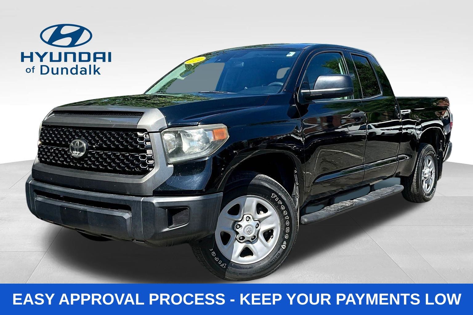 Midnight Black Metallic 2019 Toyota Tundra SR Double Cab 4.6L Pickup Truck 4X2 6-Speed Automatic Overdrive