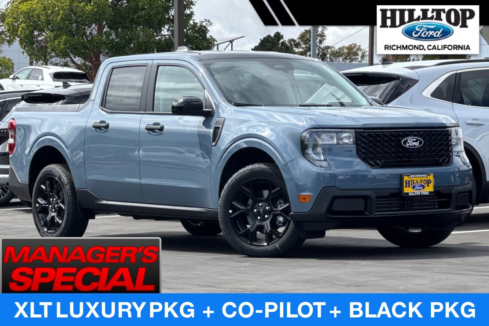 Blue (Azure Gray Metallic) 2025 Ford Maverick Pickup Truck All-Wheel Drive 8-Speed Automatic