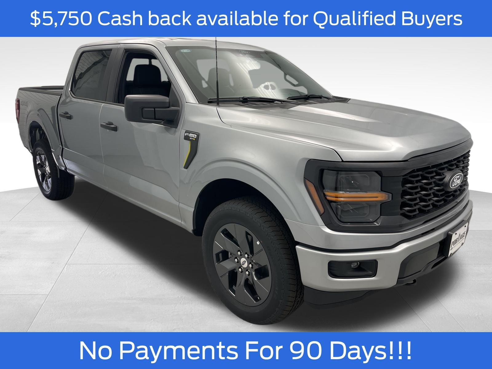 Iconic Silver Metallic 2025 Ford F-150 STX 4dr SuperCrew 4WD Pickup Truck Four-Wheel Drive Automatic