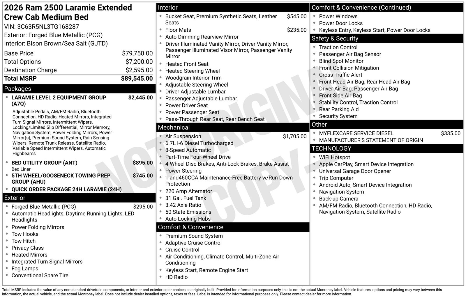 New 2026 Forged Blue Metallic Exterior Paint RAM Laramie image 4