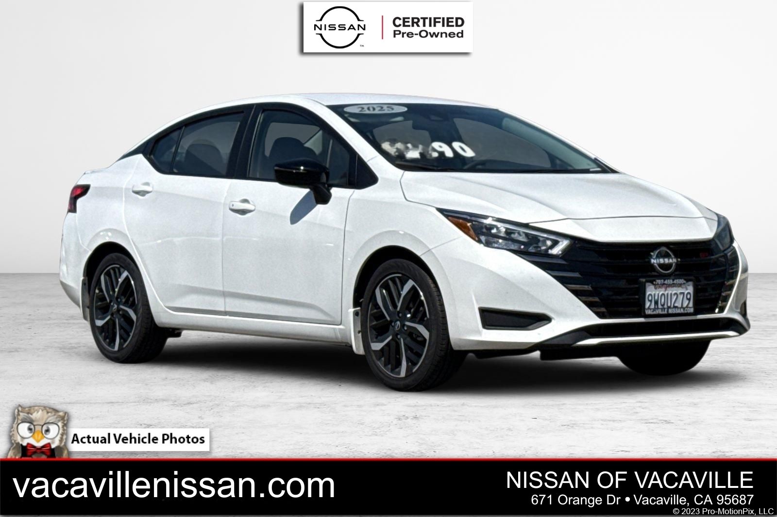 Aspen White Tricoat 2025 Nissan Versa SR FWD Sedan Front-Wheel Drive Continuously Variable Transmission